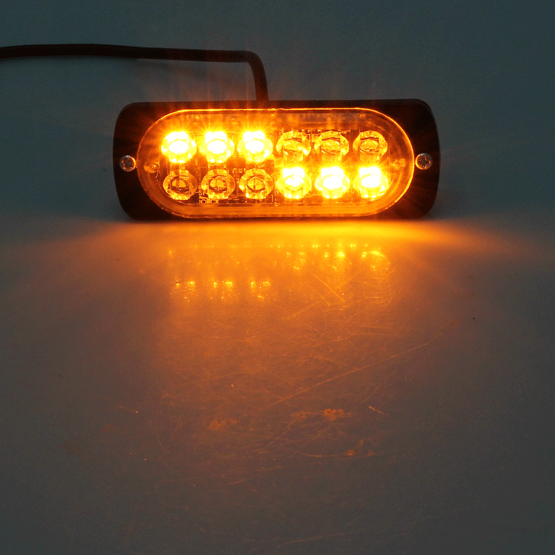 4PCS Amber 12 LED 36W Bar Car Truck Strobe Flash Emergency Warning