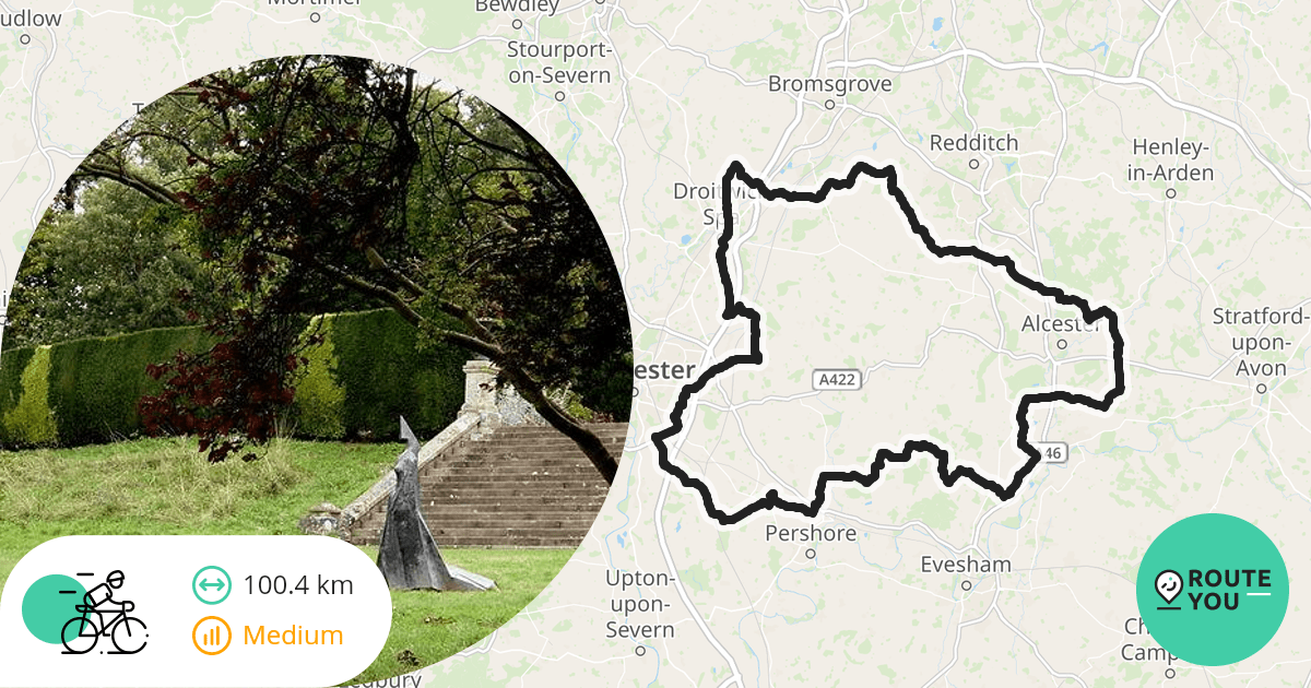 Tour along Droitwich Transmitting Station Road bike route RouteYou