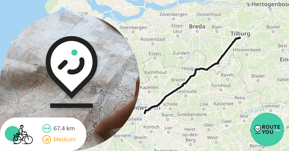 tilburg antwerpen Fietsroute RouteYou
