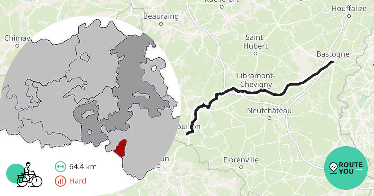 Bouillon Bastenaken Recreatieve fietsroute RouteYou