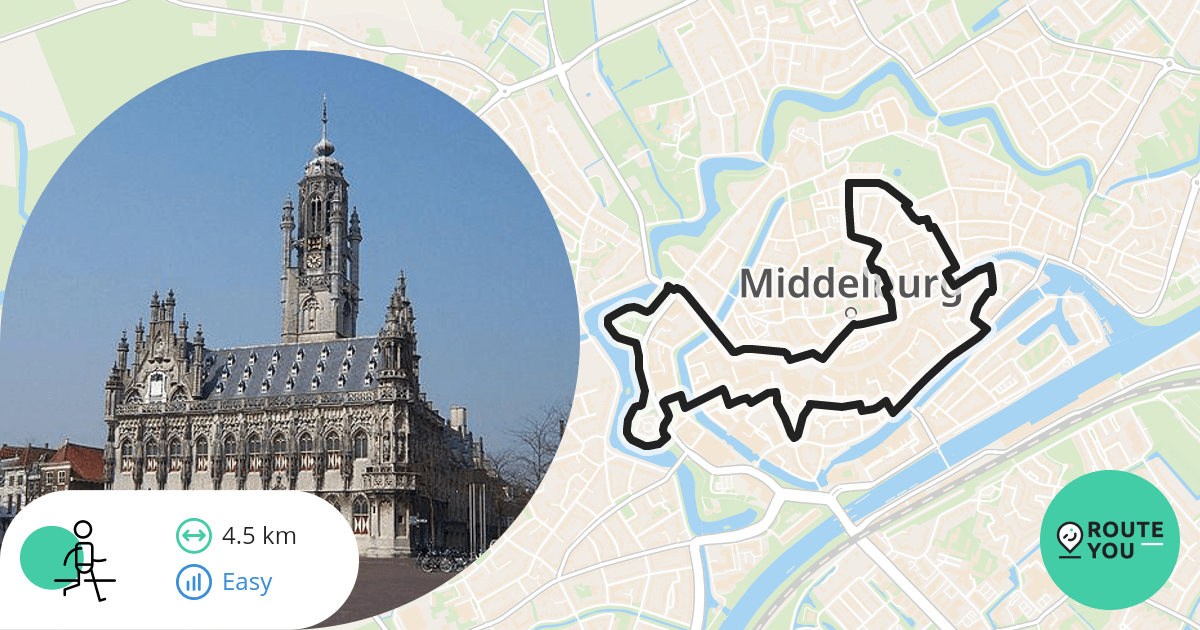 Middelburg stadswandeling Wandelroute RouteYou