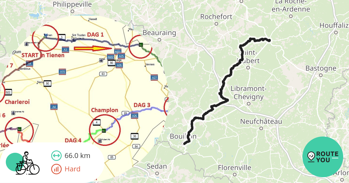 Trans Ardennes 2020 Van Champlon naar Bouillon Fietsroute RouteYou