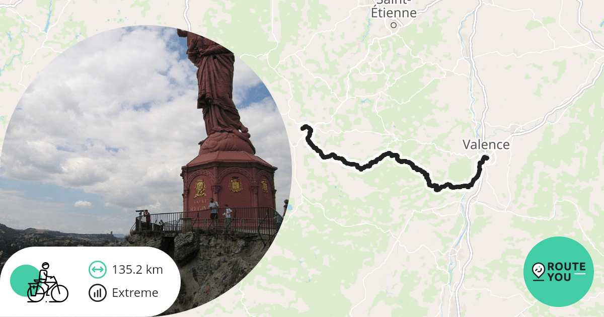 Valence Le PuyenVelay Recreatieve fietsroute RouteYou