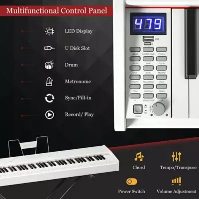 Costway Sonart 88-key Full Size Digital Piano Weighted Keyboard W