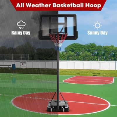 Costway 4.25-10ft Portable Adjustable Basketball Hoop System With 44