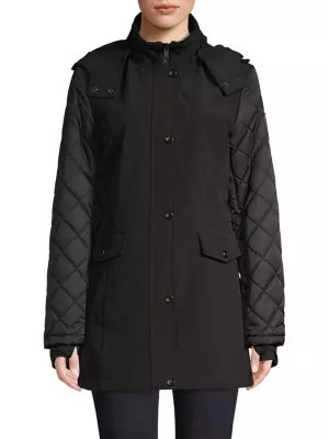 London Fog Quilted Hooded Jacket | TheBay