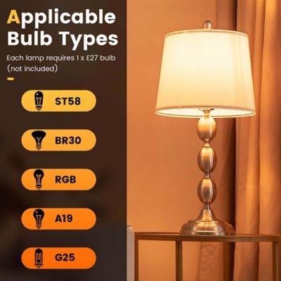 Costway 3 Pack Lamp Set Table & Floor Lamp With Weighted Base & Eye