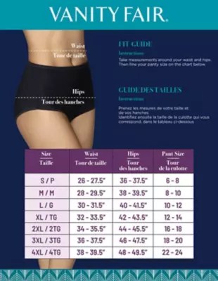 Vanity Fair Perfectly Yours Ravissant 3 Pack Tailored Full Brief Panty