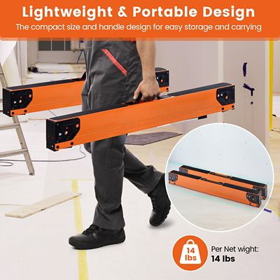 Costway 2 Pack Saw Horses Portable Sawhorses With Folding Design Non