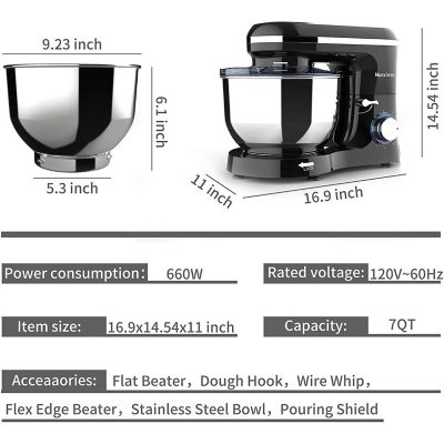 Nurxiovo 6.5qt 6 Speed Stand Mixer, 660 Watts | TheBay