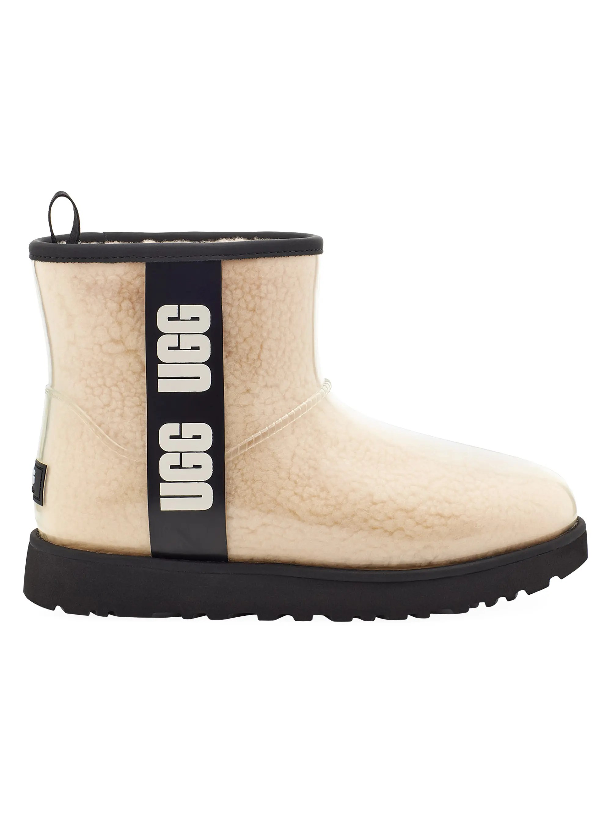 Shop UGG Classic Clear Mini FauxShearling Rain Boots Saks Fifth Avenue