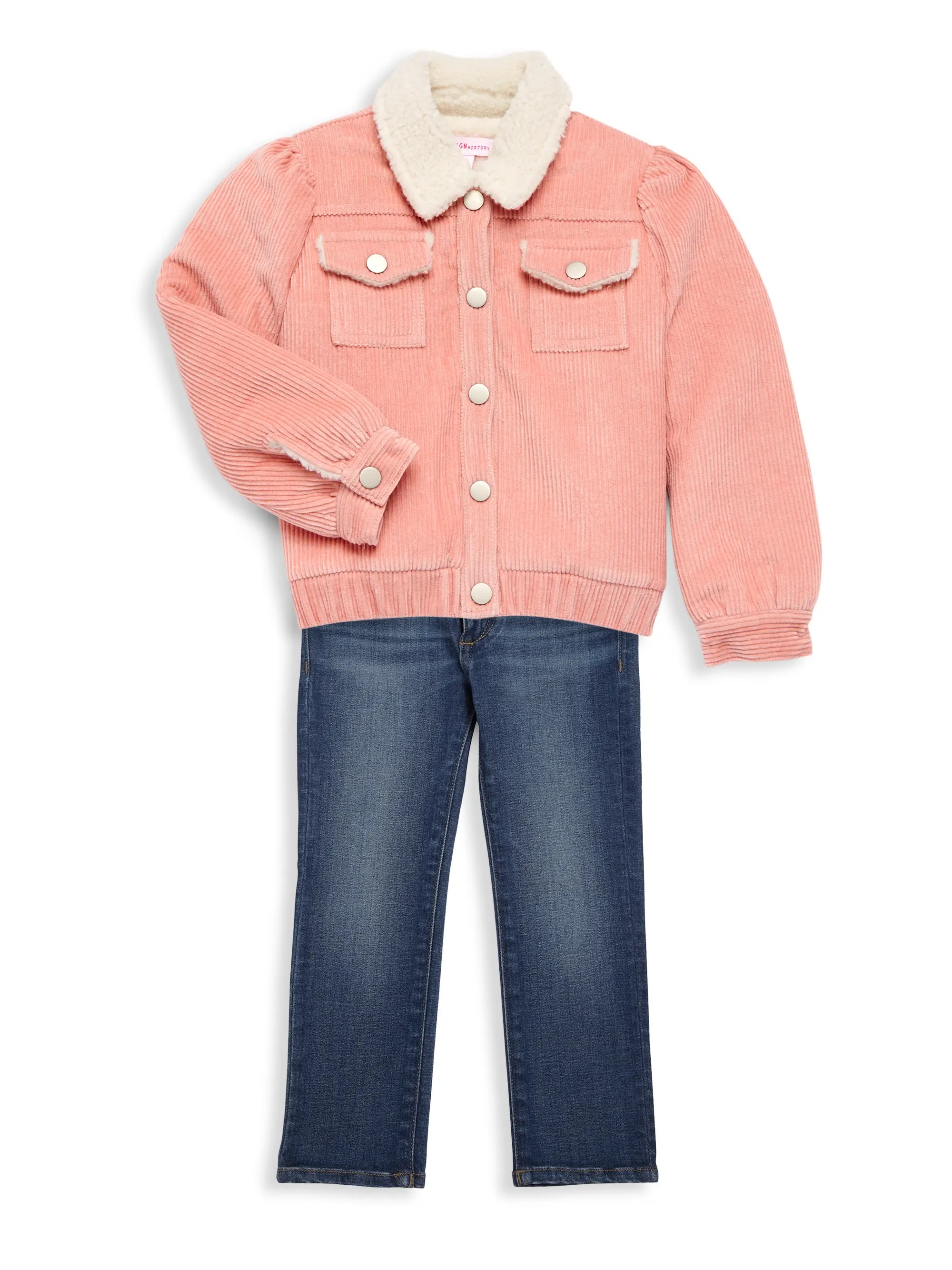 Shop Design History Little Girl's & Girl's Corduroy Sherpa Trucker