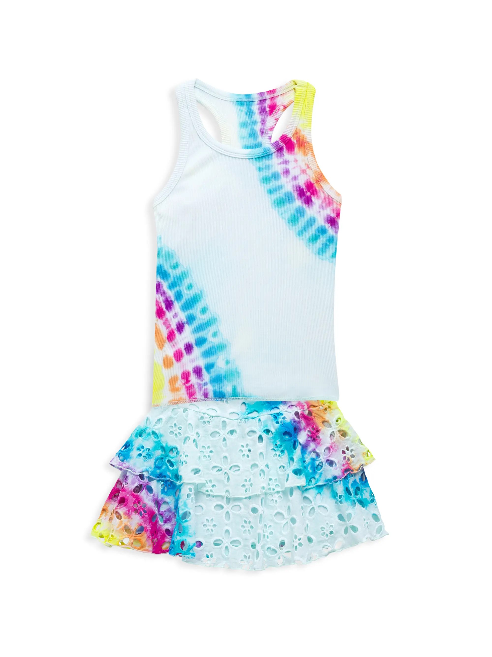 Shop Flowers by Zoe Girl's TieDye Eyelet Skirt Saks Fifth Avenue
