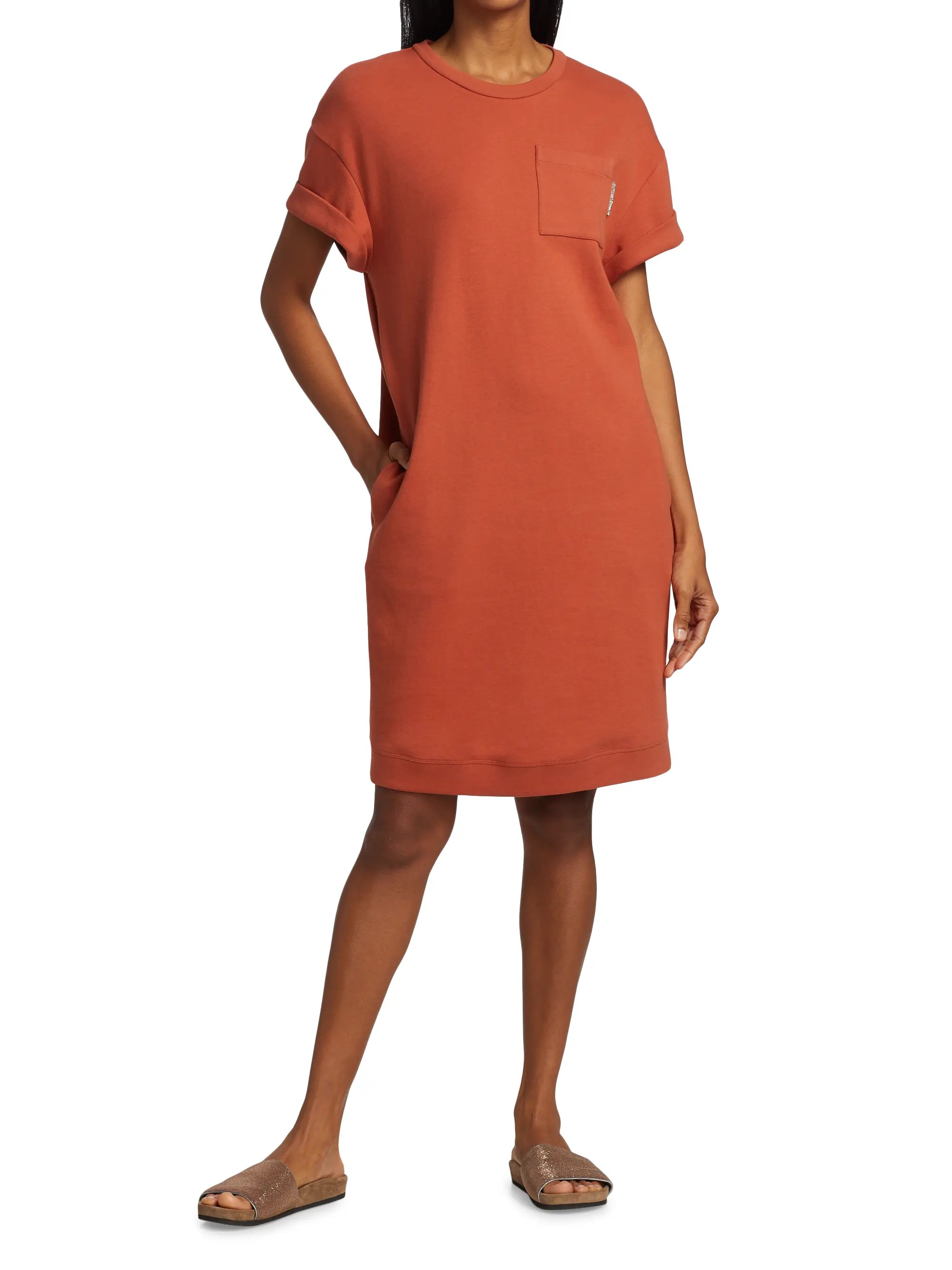 Shop Brunello Cucinelli ShortSleeve Sweatshirt Dress Saks Fifth Avenue