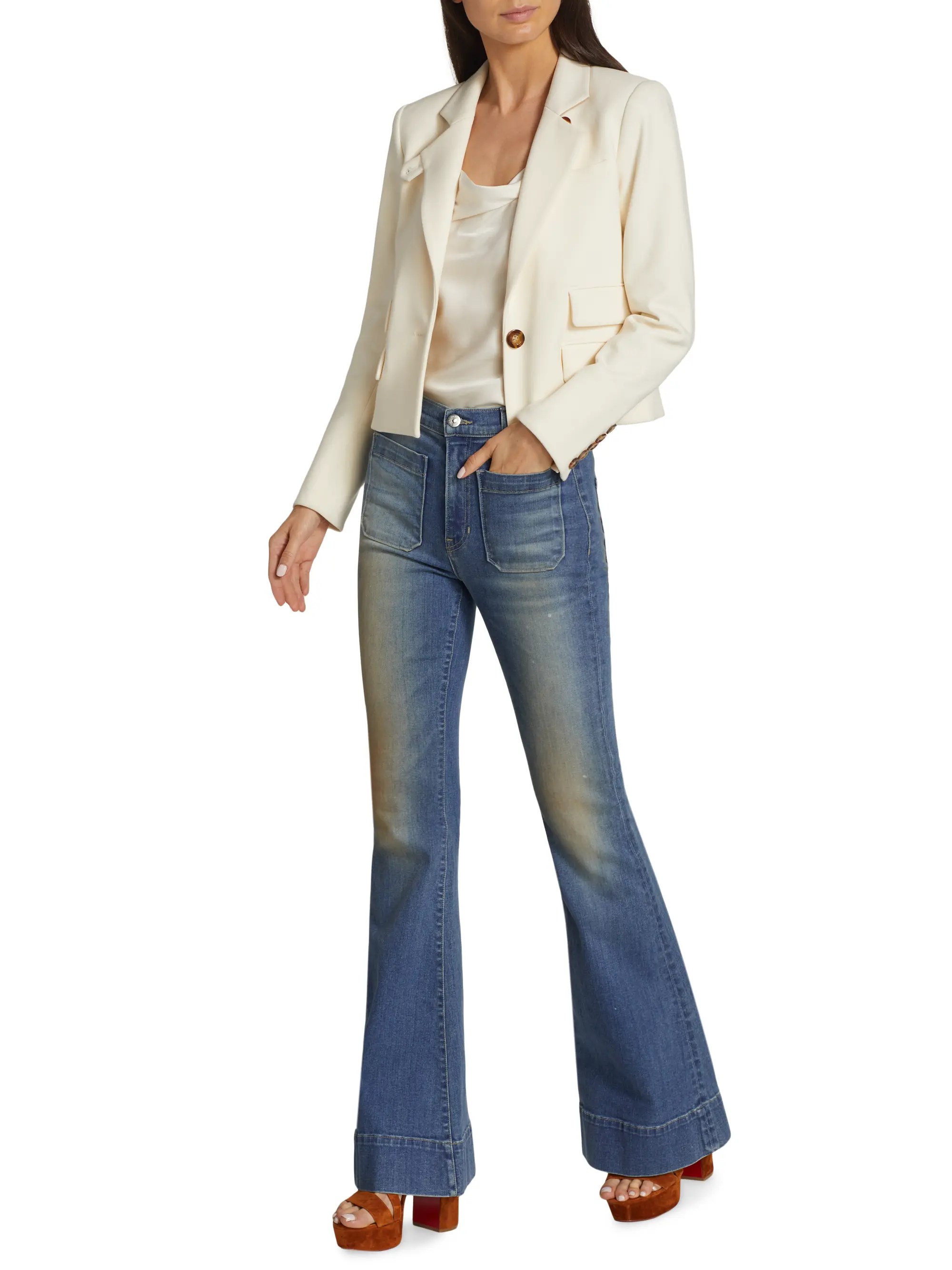 Shop Veronica Beard Boon Boxy Crepe Blazer Saks Fifth Avenue