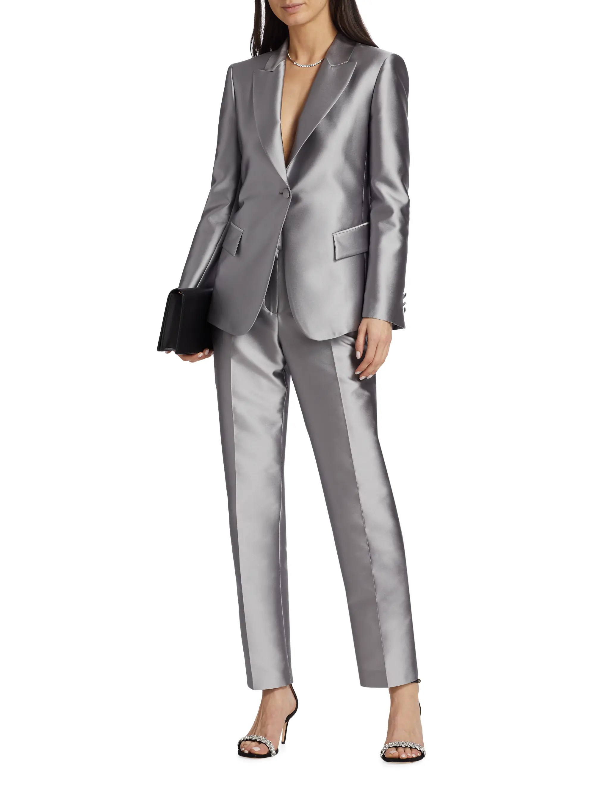 Shop Alberta Ferretti StraightLeg Mikado Trousers Saks Fifth Avenue