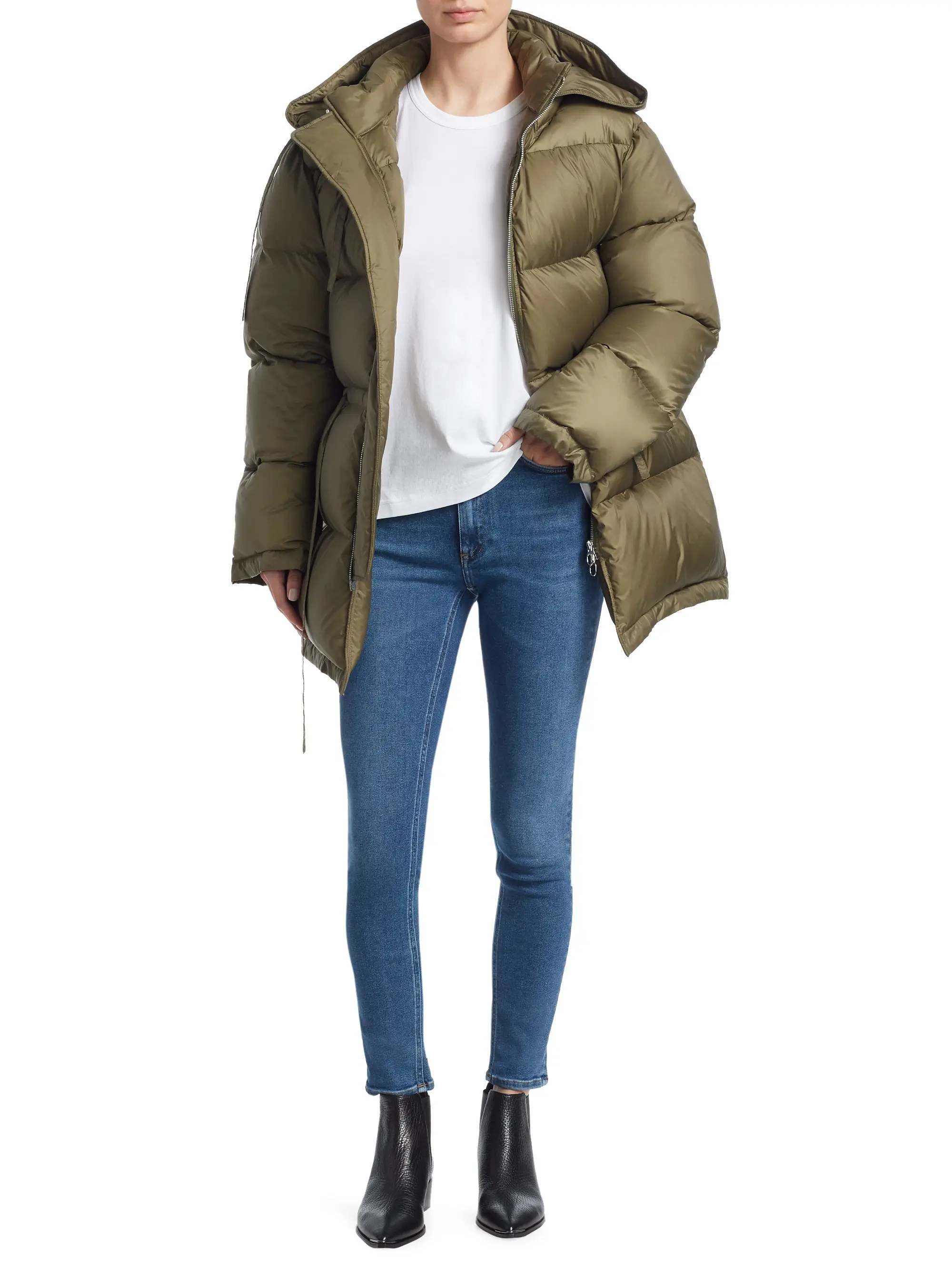 Cinched Waist Puffer Jacket