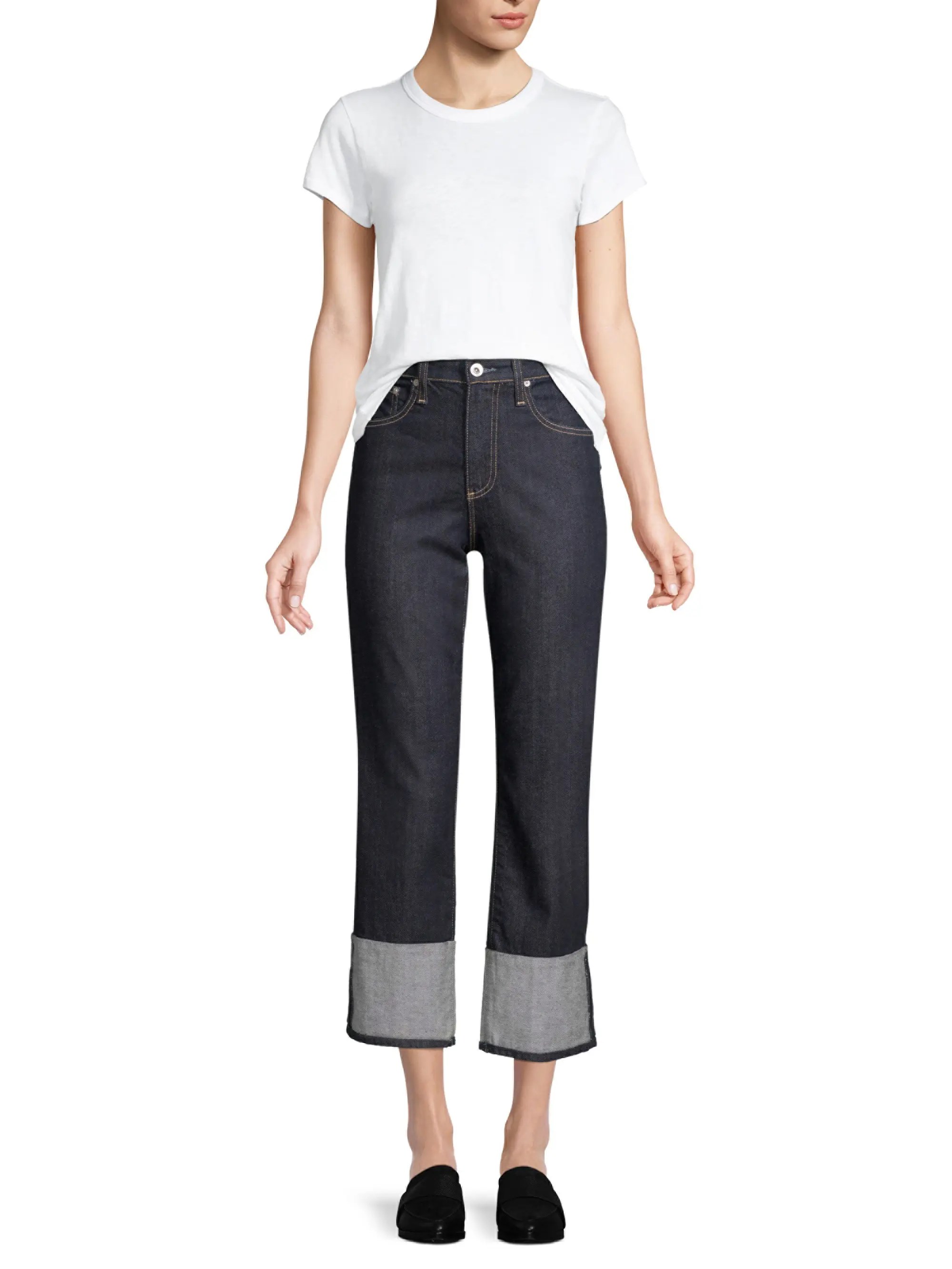 Shop AG Jeans Rhett HighRise Cuffed Jeans Saks Fifth Avenue