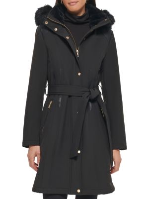 Guess Women's Faux Fur Trim Parka Coat Smart Closet