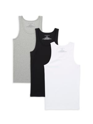 Tommy Hilfiger Men's 3Pack Ribbed Cotton Tank Set Smart Closet