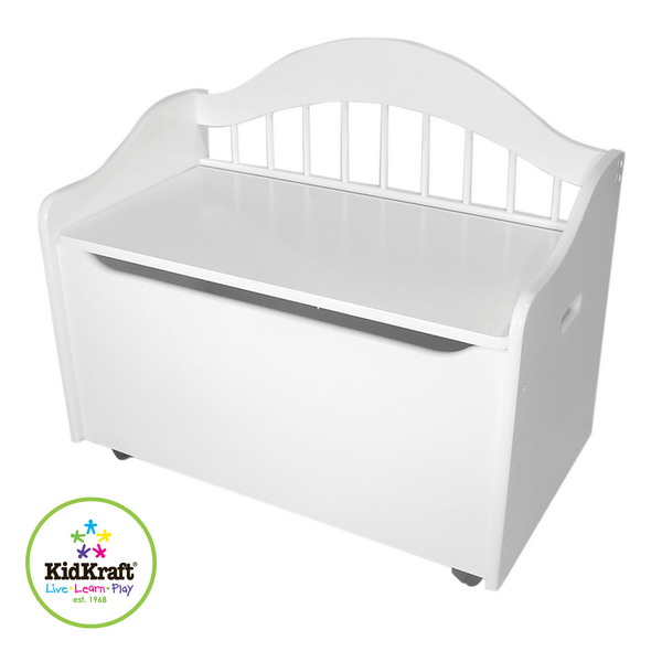 New White Wood Kids Toy Box Wooden Wood Storage Chest eBay