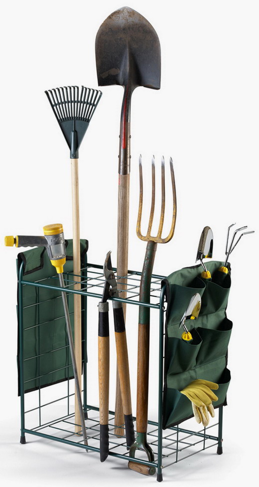 New Metal Garden Tools Storage Rack Holder with Pockets eBay
