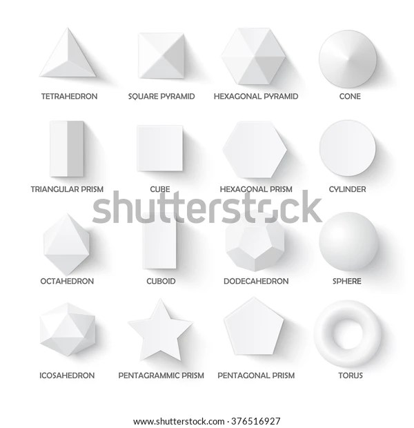 All Basic 3d Shapes Template Realistic Stock Vector (Royalty Free