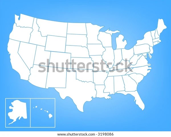 Basic Vector Map United States Stock Vector (Royalty Free) 3198086