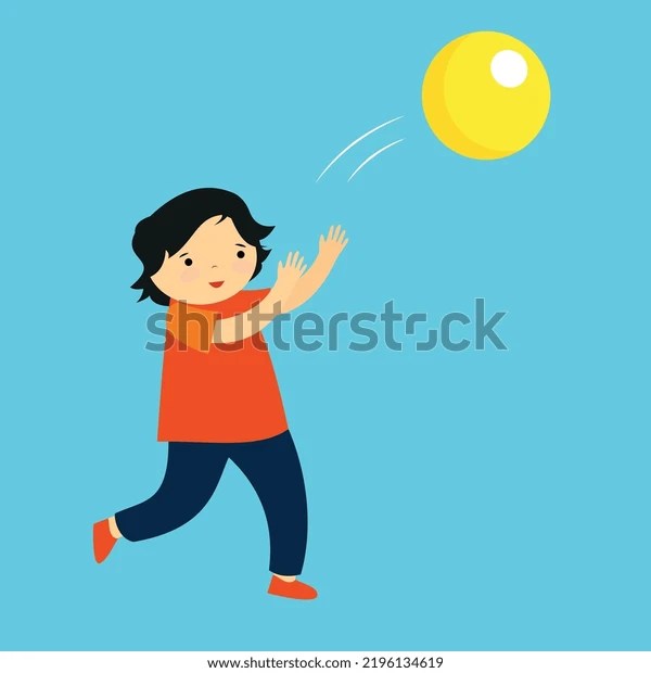 Boy Throws Ball Stock Vector (Royalty Free) 2196134619 Shutterstock