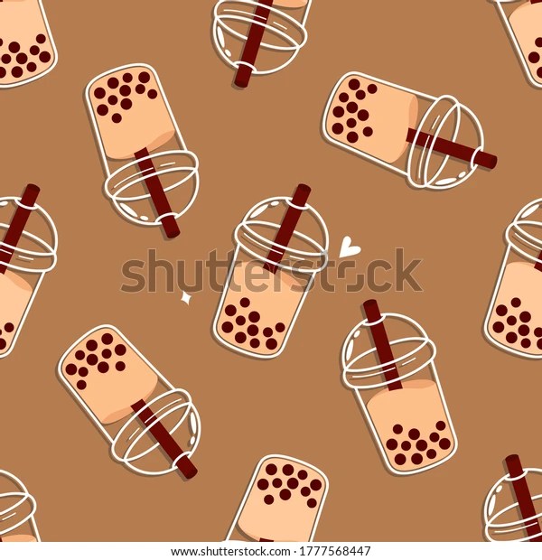 Bubble Tea Seamless Pattern Vector Illustration Stock Vector (Royalty Free) 1777568447 | Shutterstock
