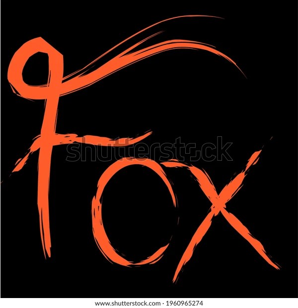 Creative Simple Vector Word Fox Stock Vector (Royalty Free) 1960965274