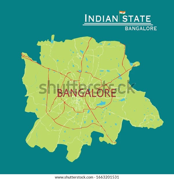 Detailed Vector Bangalore Map Background Bangalore Stock Vector