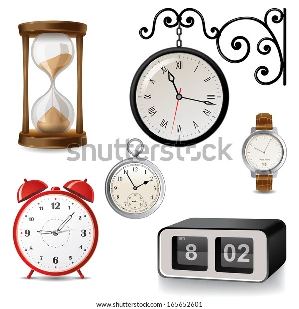 Different Types Clocks Stock Vector (Royalty Free) 165652601