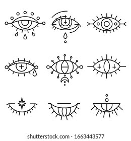 Evil Eyes Set Hand Drawn Style Stock Vector (Royalty Free) 1663443577 280_x_260_jpg