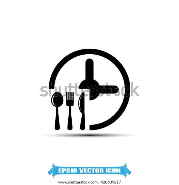 Fork Knife Clock Icon Vector Stock Vector (Royalty Free) 420639217 Shutterstock