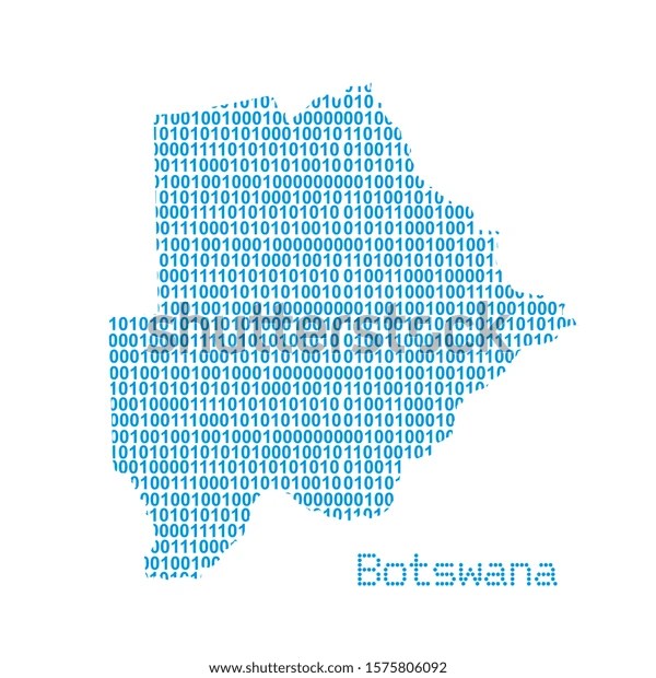 Map Botswana Binary Code Vector Illustration Stock Vector (Royalty Free
