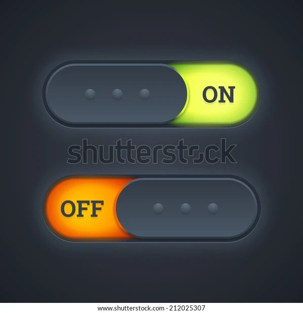 On Off Switch Toggle Buttons Green Stock Vector (Royalty Free) 212025307