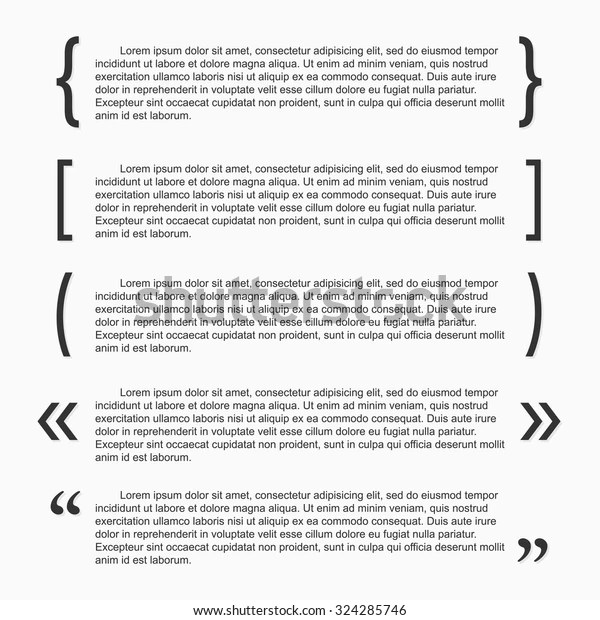 Set Brackets Punctuation Marks Empty Quotes Stock Vector (Royalty Free) 324285746 Set Brackets Punctuation Marks Empty Quotes Stock Vector (Royalty Free) 324285746