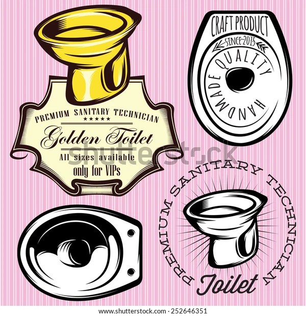 Set Vector Elements Making Logos Toilet Stock Vector (Royalty Free