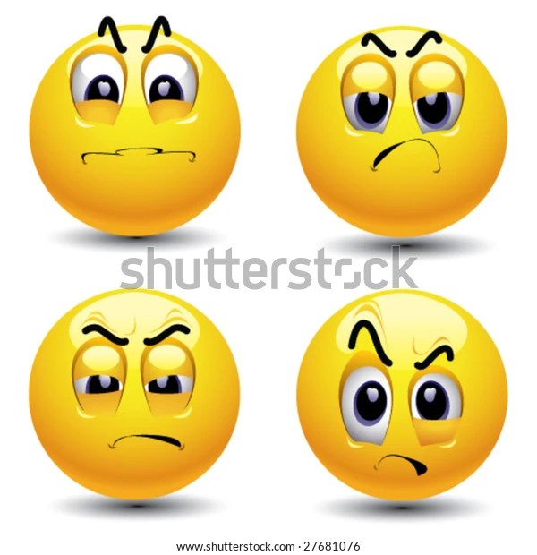 Smiling Balls Different Face Expression Envy Stock Vector (Royalty Free