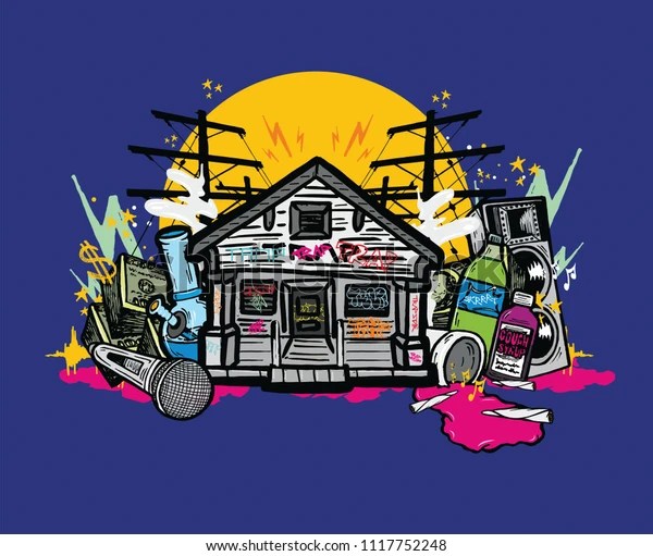 Trap House Elements Stock Vector (Royalty Free) 1117752248