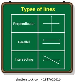 Types Lines Parallel Perpendicular Intersecting Stock Vector (Royalty