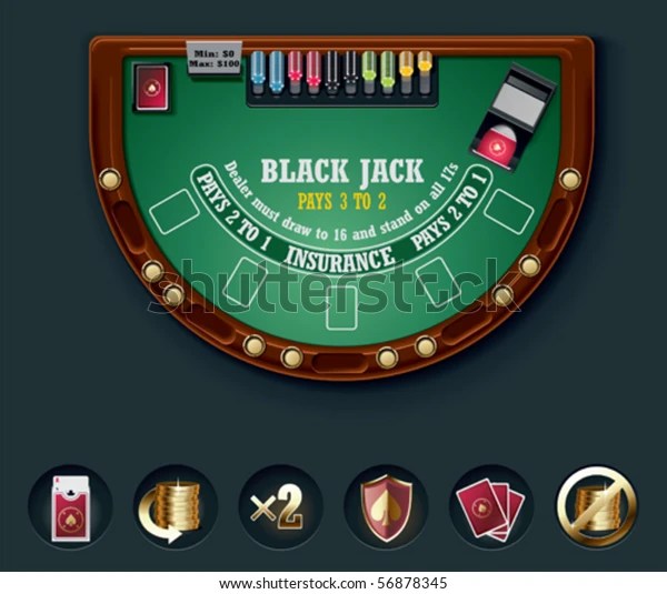 Vector Blackjack Table Layout Stock Vector (Royalty Free) 56878345