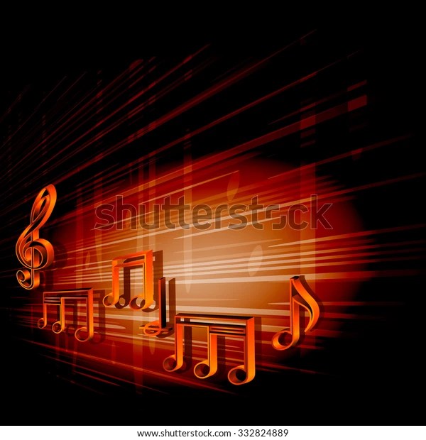 Vector Dark Background Music Notes Treble Stock Vector (Royalty Free