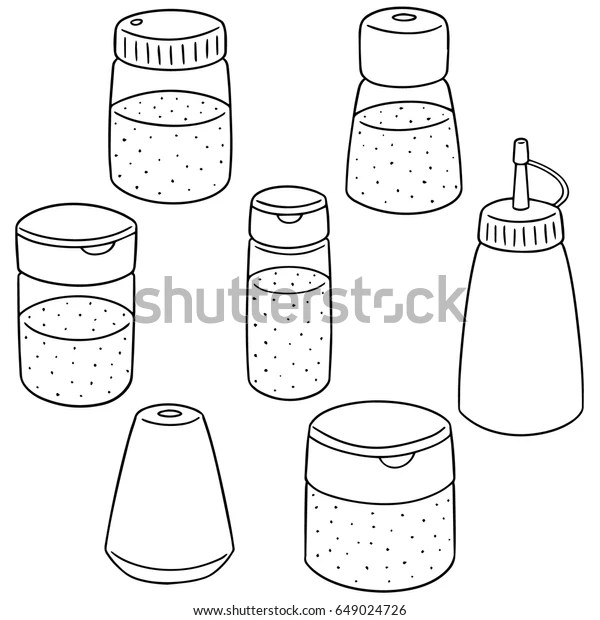 Vector Set Condiment Bottle Stock Vector (Royalty Free) 649024726
