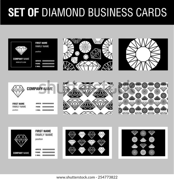 Vector Set Diamonds Design Elements Template Stock Vector (Royalty Free