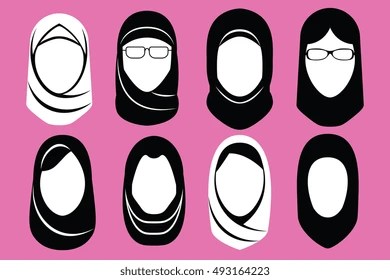 Vector Set Different Middle Eastern Women Stock Vector (Royalty Free