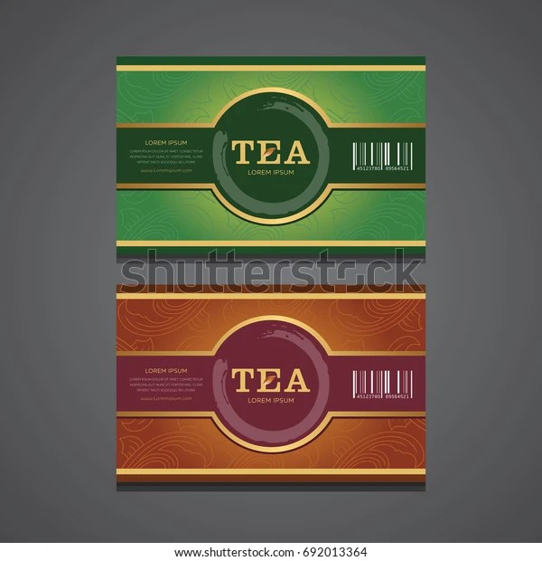 Vector Set Packaging Tea Label Templates Stock Vector (Royalty Free