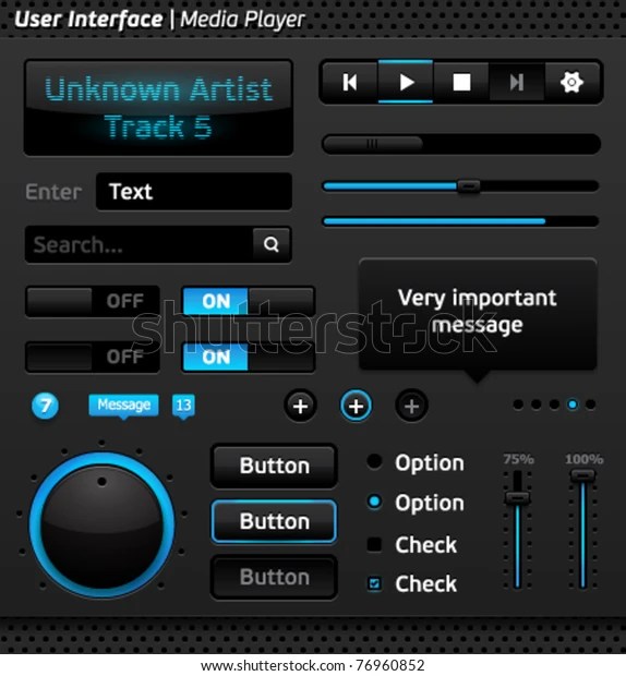 Vector User Interface Media Player Stock Vector (Royalty Free) 76960852