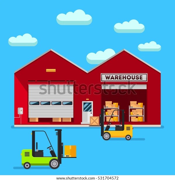 Warehouse Infographic Elements Vector Flat Design Stock Vector (Royalty
